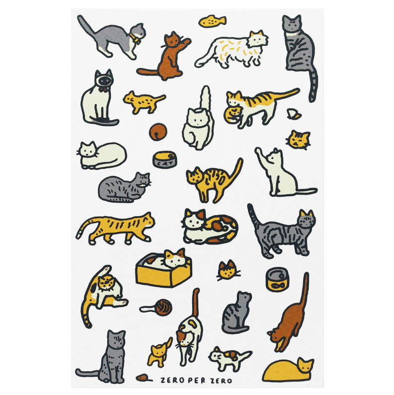 ZERO PER ZERO | 絹印明信片-貓咪日常