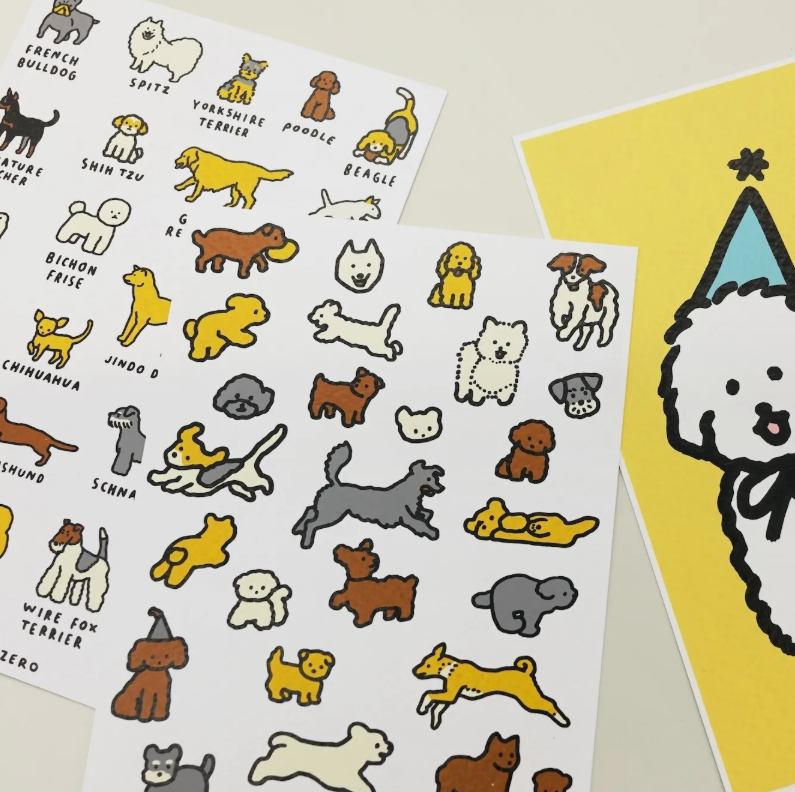 ZERO PER ZERO | 絹印明信片-狗狗日常