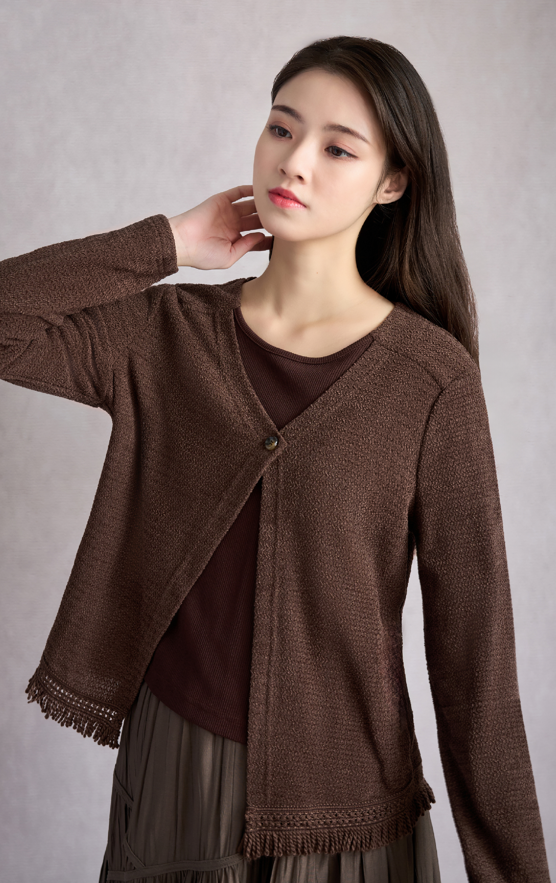 Patchwork Layered Knit Sweater LT0338