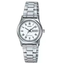 預購款【CASIO 卡西歐】簡約氣質 淑女 羅馬數字 小錶面 星期日期 不鏽鋼 手錶 LTP-V006D