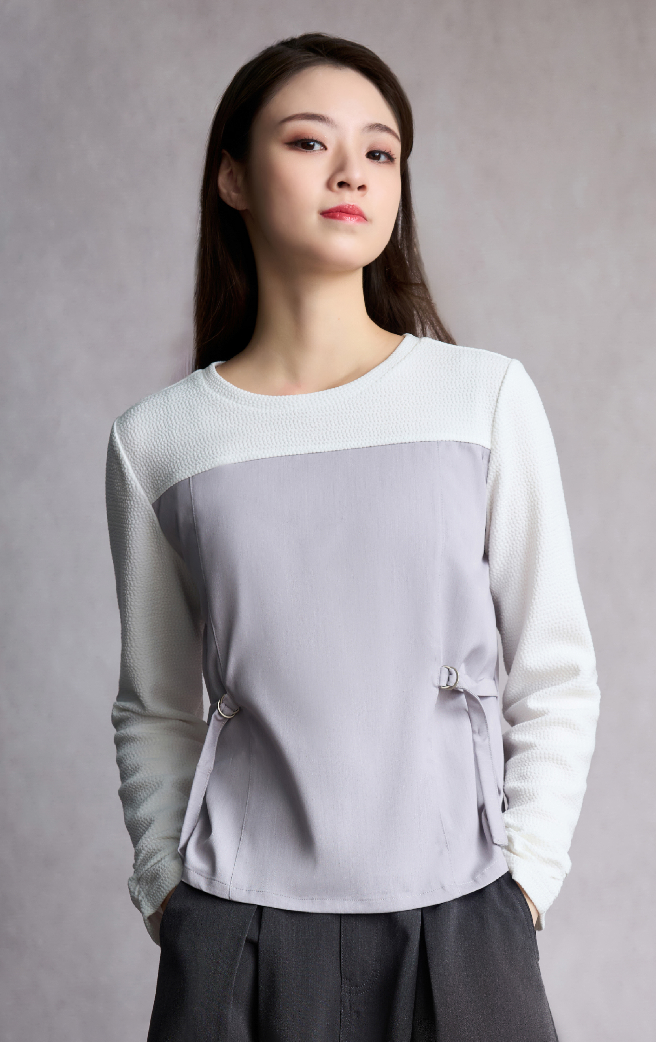 D-ring Belt Faux Two-piece Top LT0352