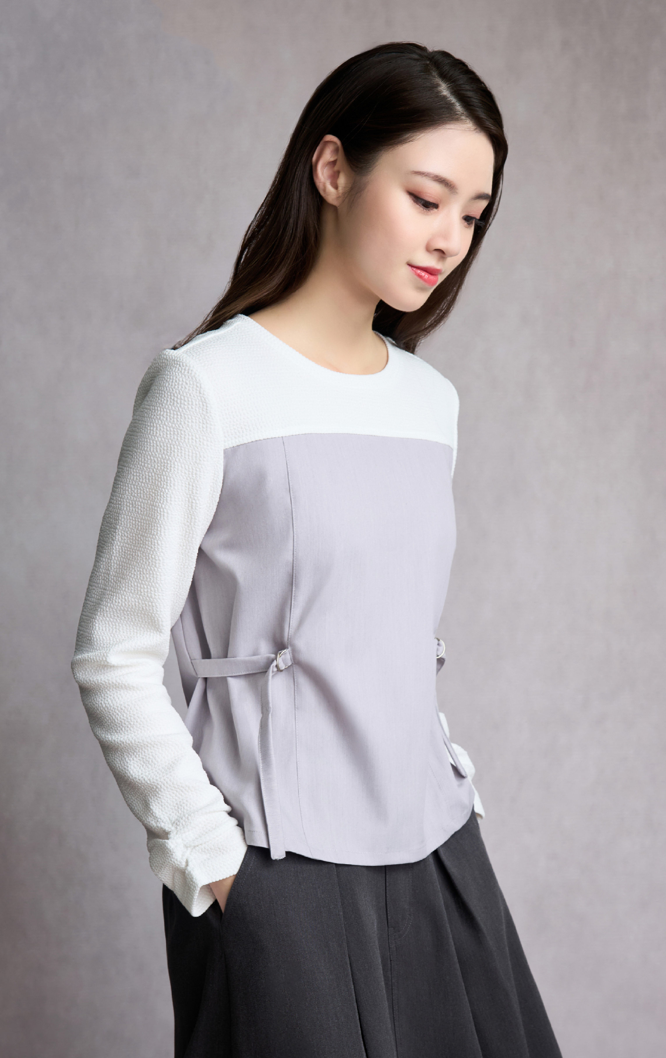 D-ring Belt Faux Two-piece Top LT0352