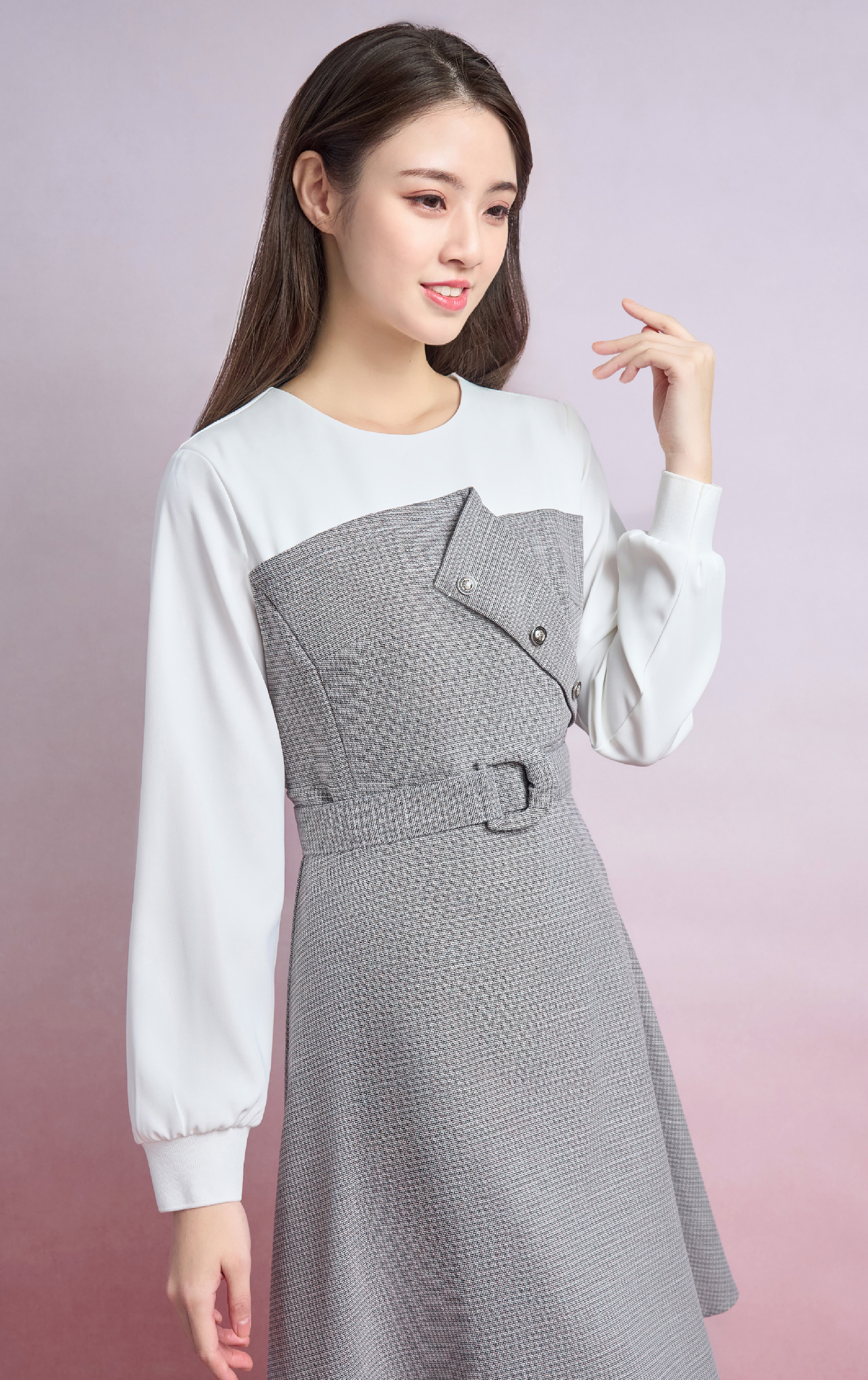 D-button Patchwork Jumpsuit OP0597