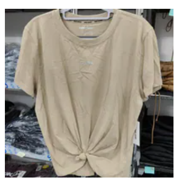 [S] DKNY KHAKI SMALL LOGO LETERRING RHINESTONE BLOUSE T-SHIRT, DP5T9994-TVN (SD1697)