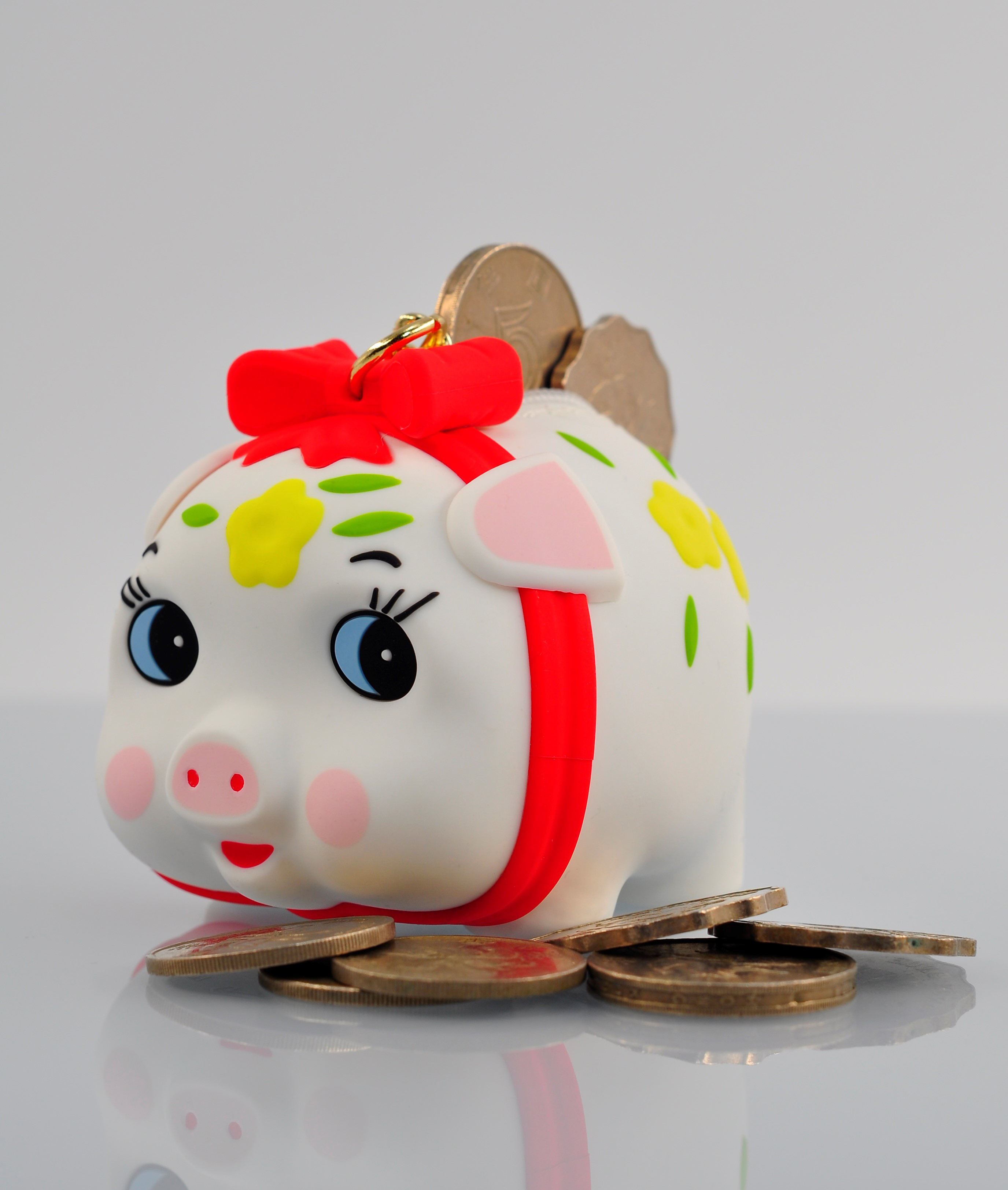 玩潮 珠光豬仔匙包配舊錢幣