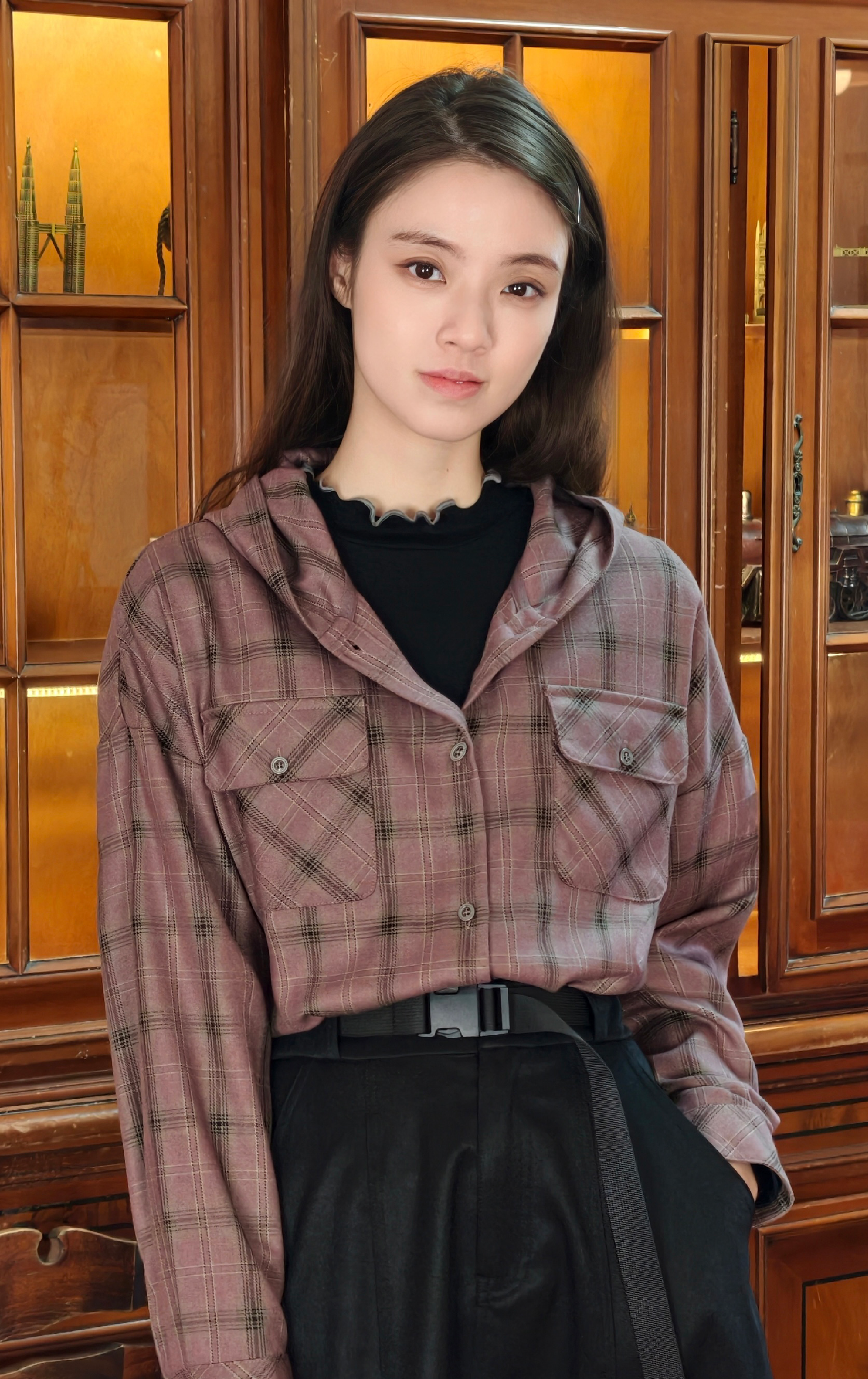 Plaid Hooded Shirt SH0305