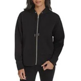 [S] DKNY BLACK OTTOMAN FULL ZIP JACKET, DPMJ9667-BLACK (SD1701)