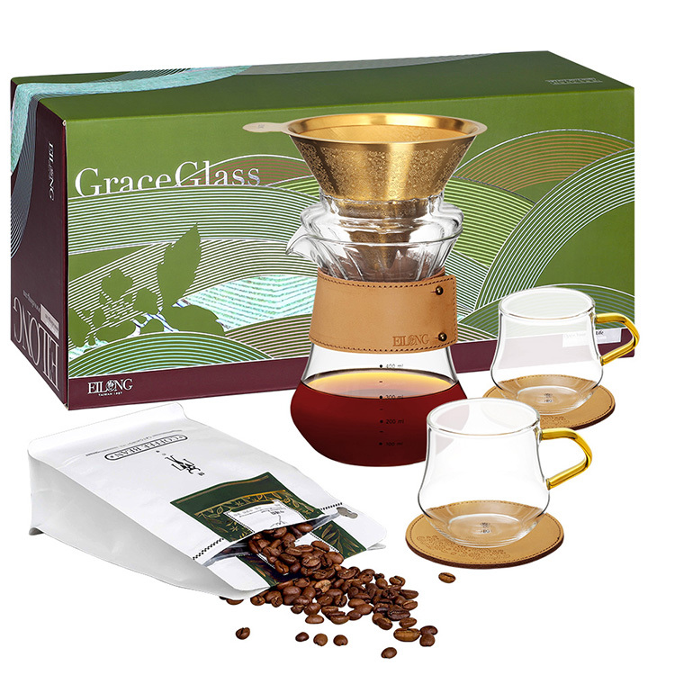 【咖啡禮盒】日初醇萃手沖壺組+咖啡杯+半磅咖啡豆（多種可選）
