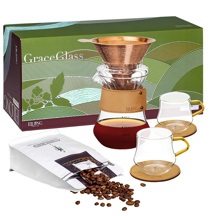 【咖啡禮盒】日初醇萃手沖壺組+咖啡杯+半磅咖啡豆（多種可選）