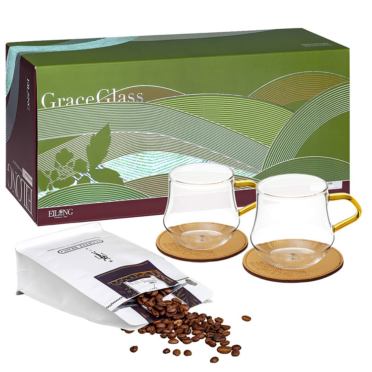 【咖啡禮盒】日初醇萃咖啡杯組+半磅咖啡豆（多種可選）