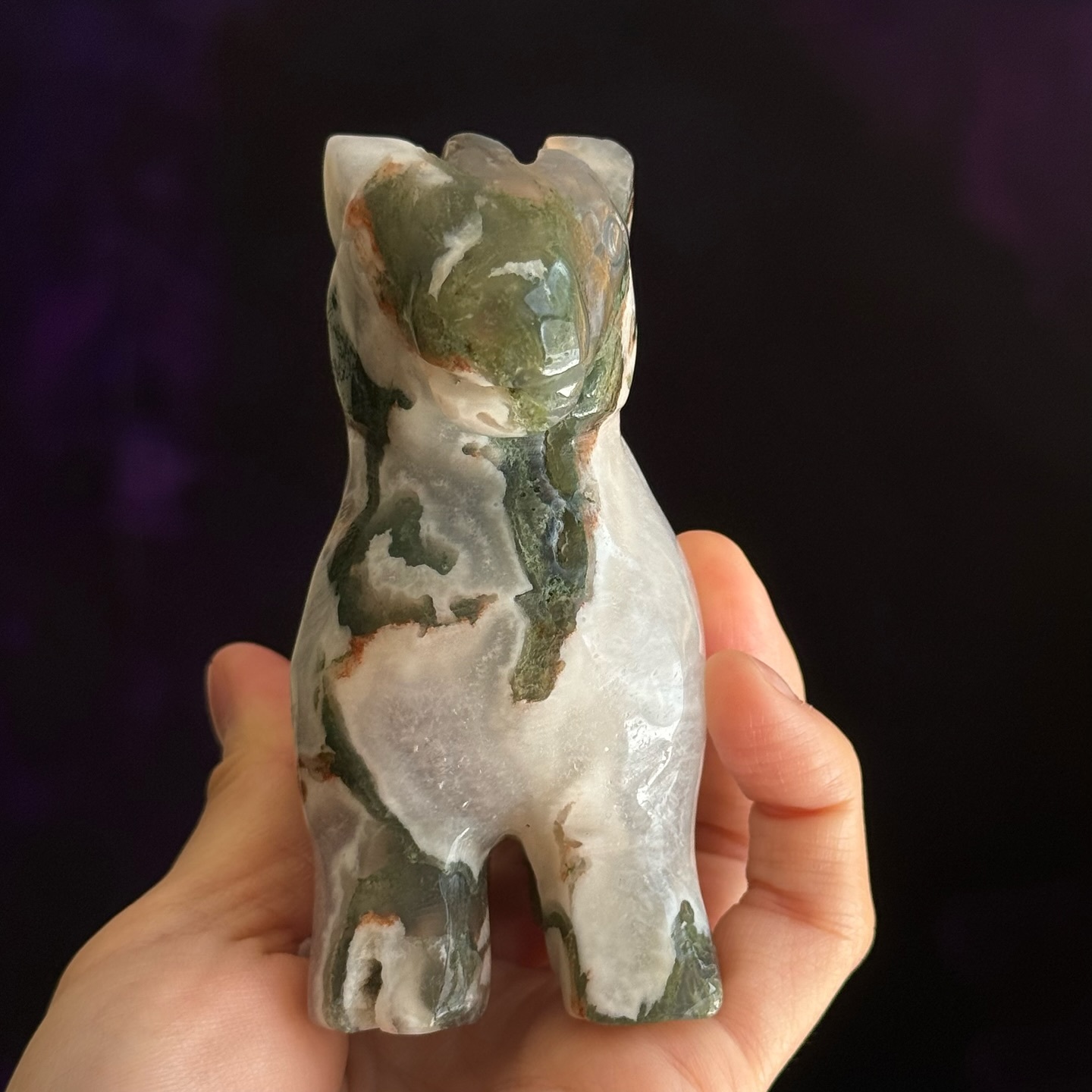 [原石] 水草瑪瑙 馬 水晶擺飾