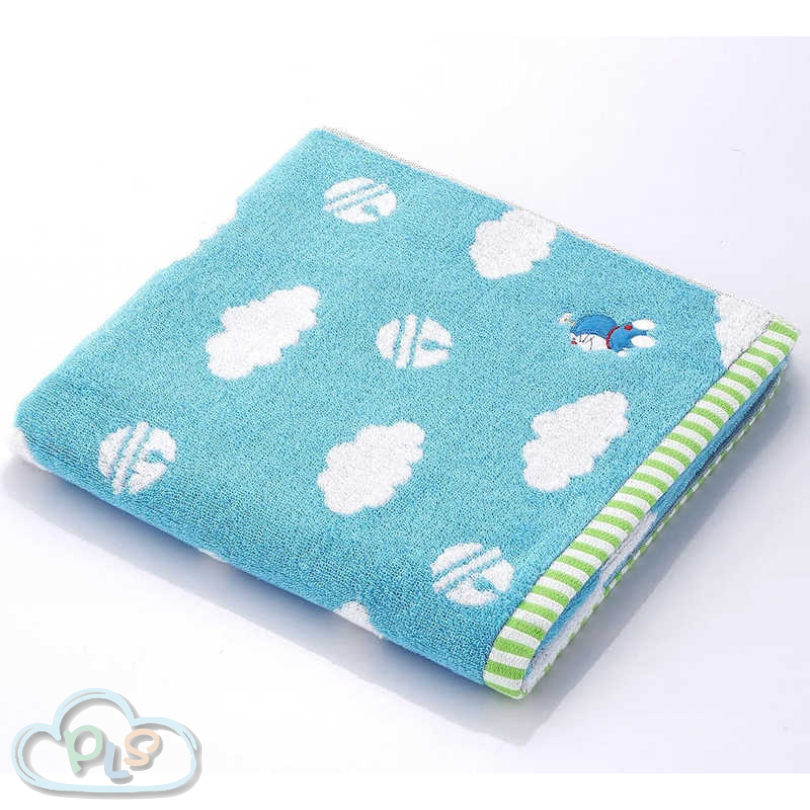 現貨 蓬鬆棉質毛巾 100x120cm 多啦A夢 Mirai 藍色 #22941-1