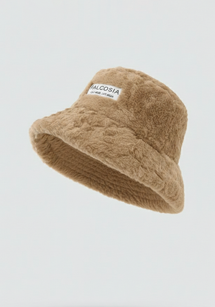 毛絨可拆式護耳帽-焦糖棕