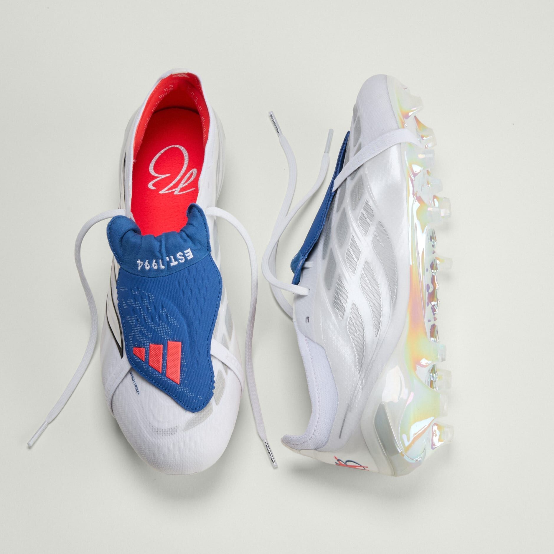 Adidas Predator Elite FT FG Bellingham 仿草/草地足球鞋 白銀色