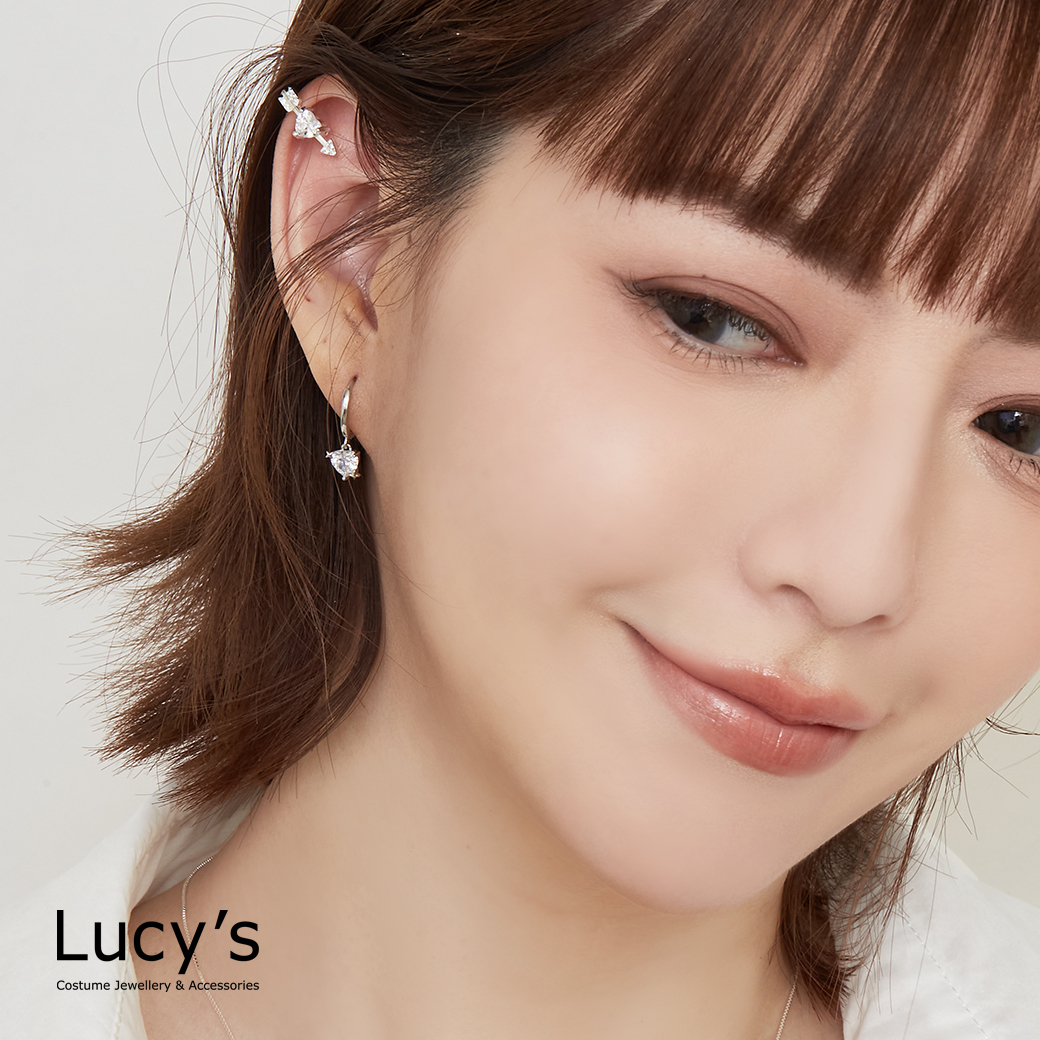 925純銀 閃耀穿心 耳骨夾 (120443)