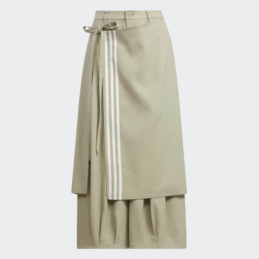 【 adidas PREMIUM 3S PANT 寬鬆造型長褲 - 淺卡其綠 】