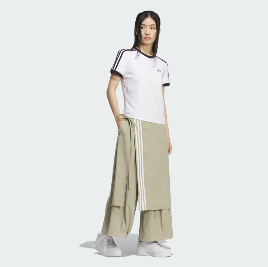 【 adidas PREMIUM 3S PANT 寬鬆造型長褲 - 淺卡其綠 】