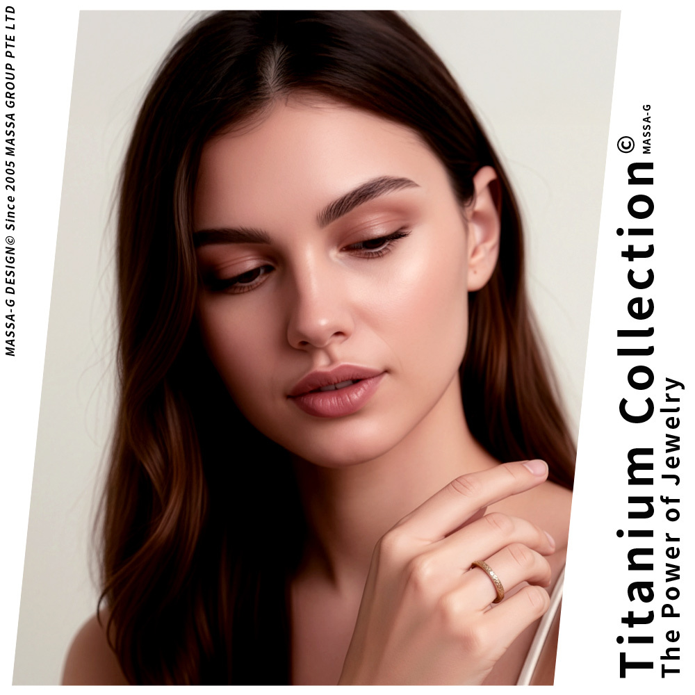 MASSA-G DECO系列【私藏系-晶霜】復古玫瑰金 鈦金戒