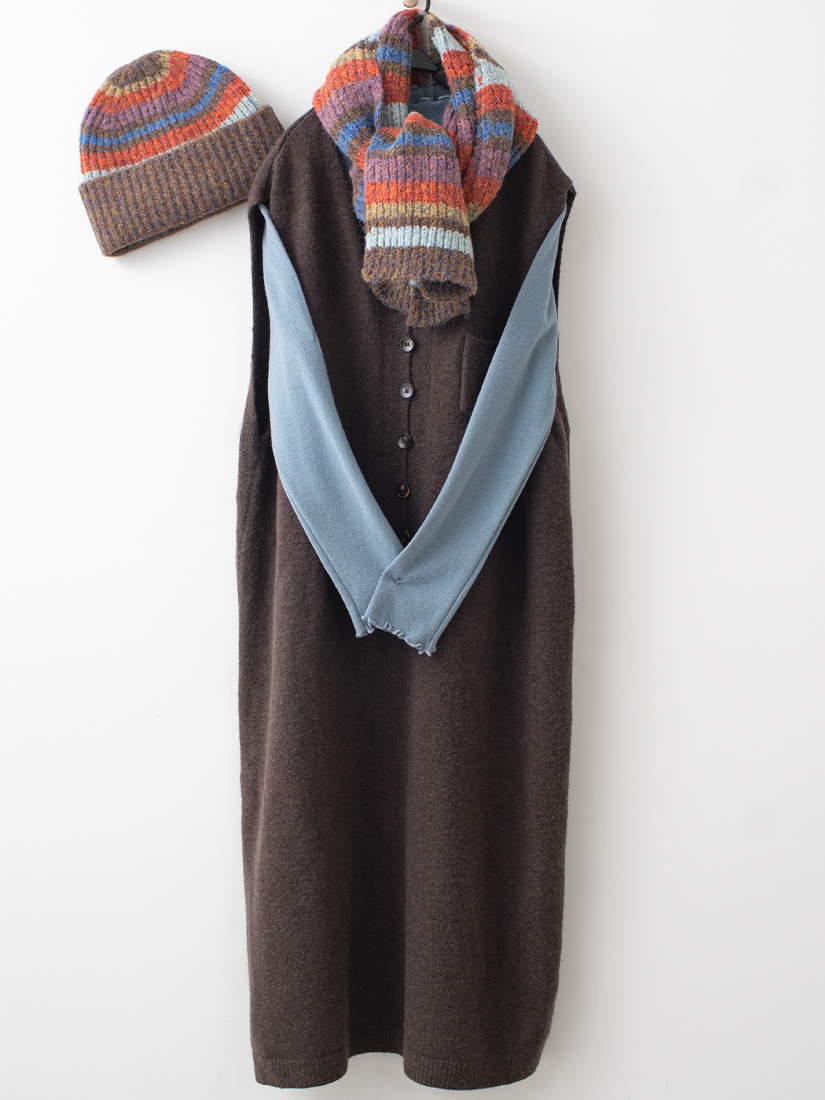 長版針織背心舒適針織上衣組合