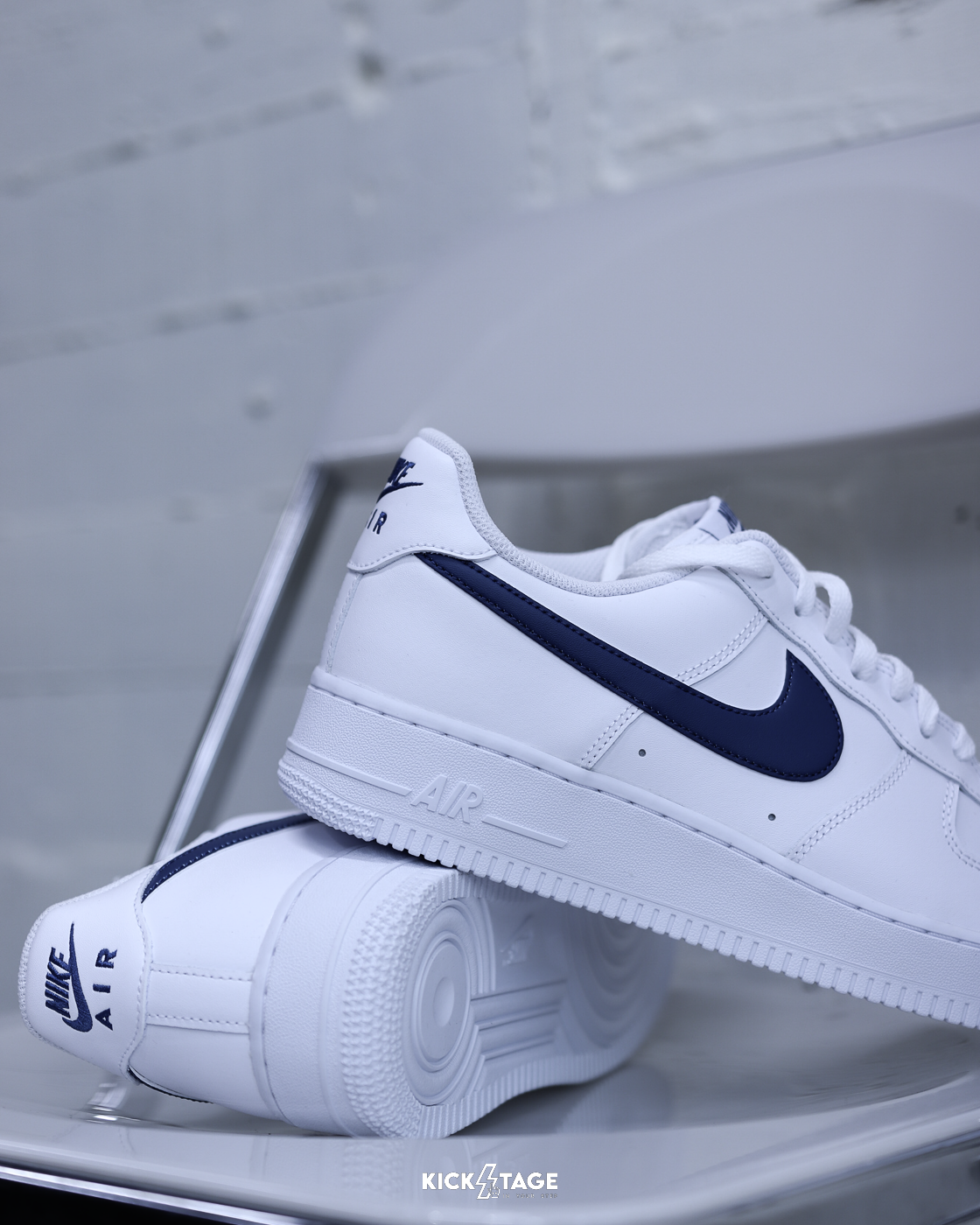 男鞋 NIKE AIR FORCE 1 '07 白藍 皮革 低筒 休閒鞋【FJ4146-123】AF1 WAF1