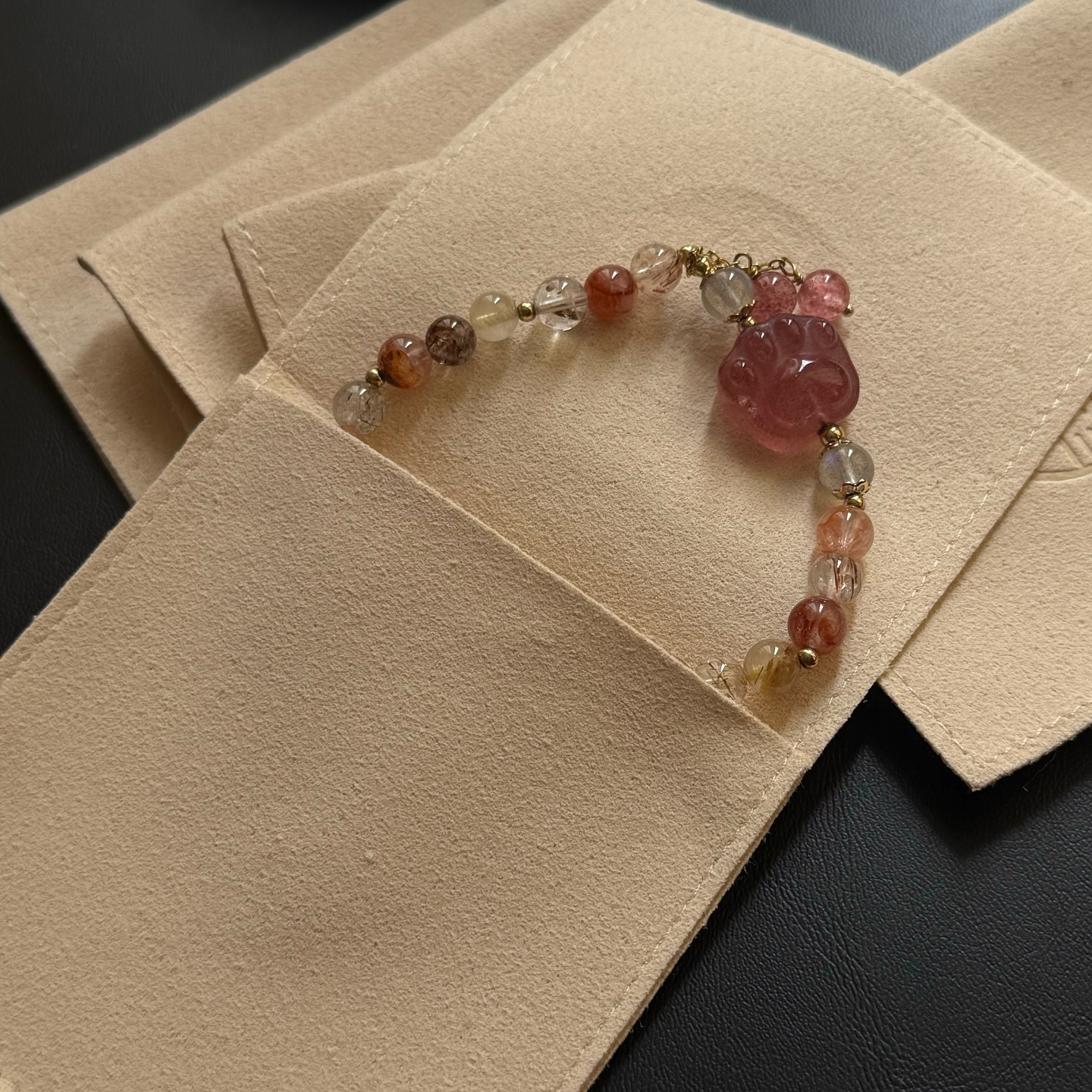 [原石] 品牌水晶收納袋 麂皮