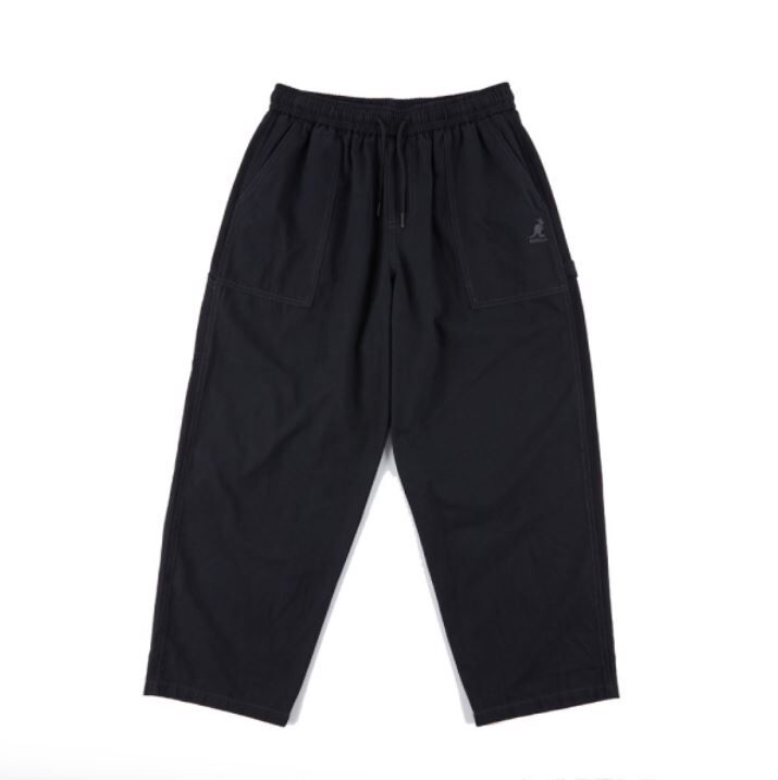 【下殺↘ $799】KANGOL 長褲 水洗黑 抽繩 休閒 寬褲 中性 6325154320