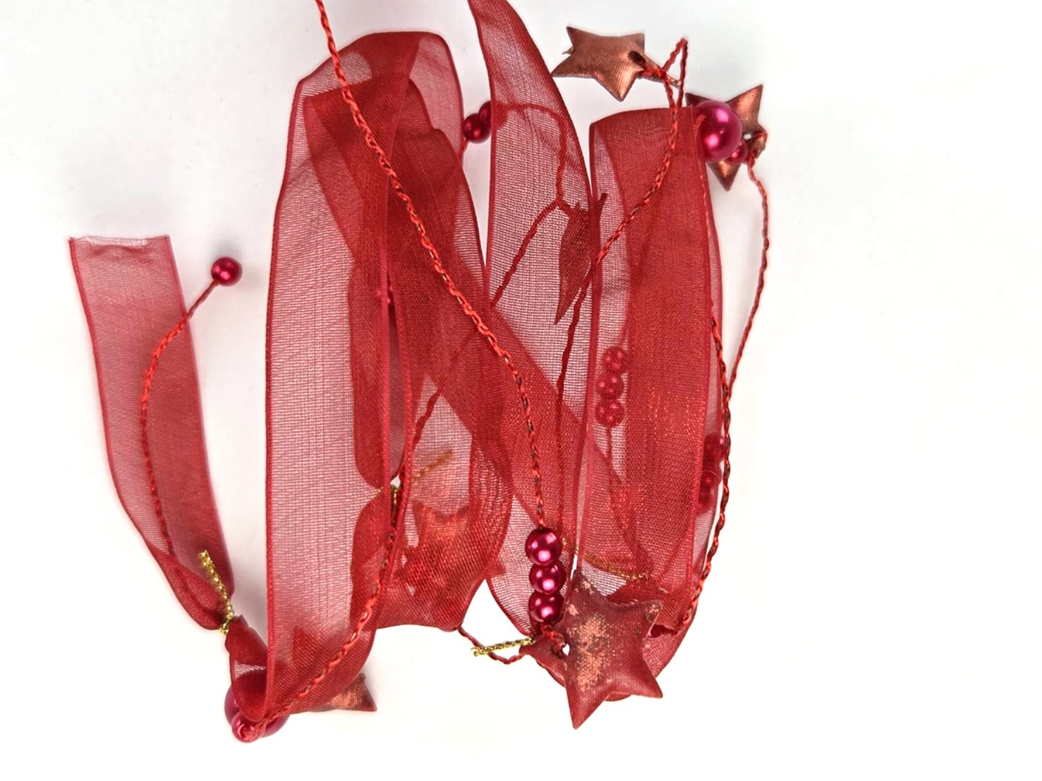 立體珍珠星星/網紗鐵絲