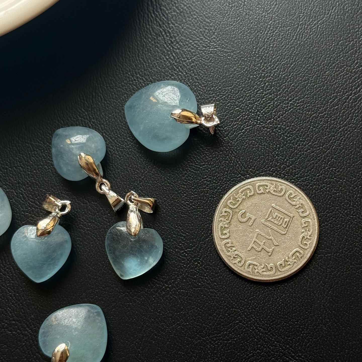 [原石] 海藍寶 愛心吊墜