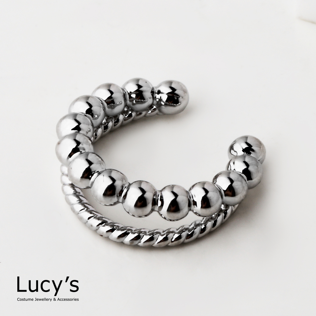 雙層圓珠 耳骨夾 (二色) (125653/125654)