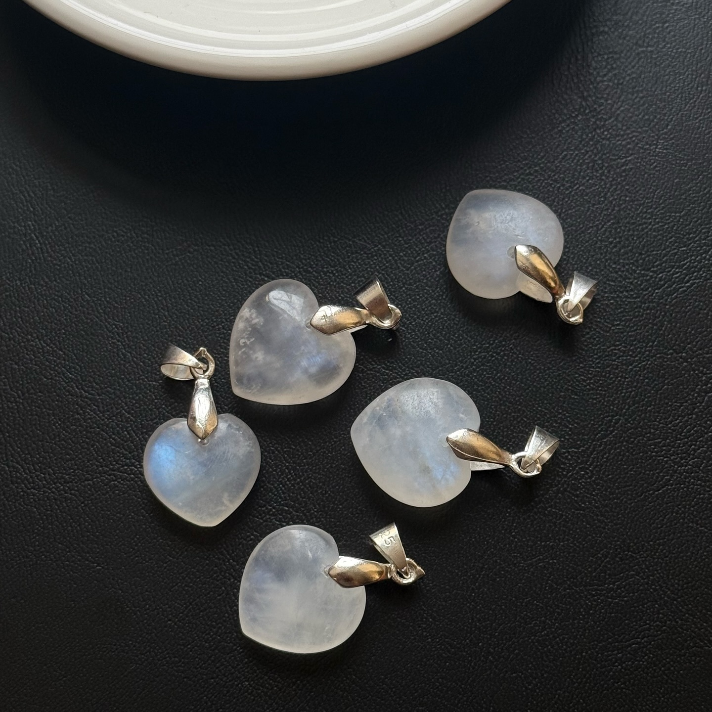 [原石] 月光石 愛心吊墜