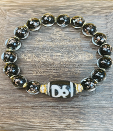 VC033 C33 香灰琉璃黑財神手串