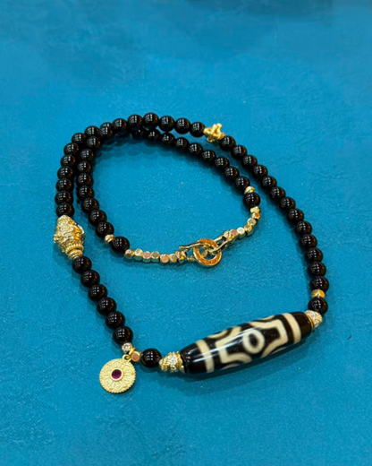 VC055 C55 六眼天珠頸鏈暗金布達拉宮（全身法印）