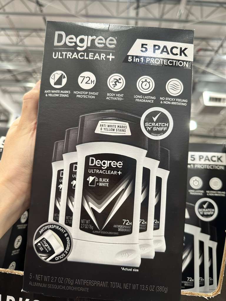 【直播】LX020614 Degree UltraClear+ 止汗除臭劑 (黑白款，一套5支)