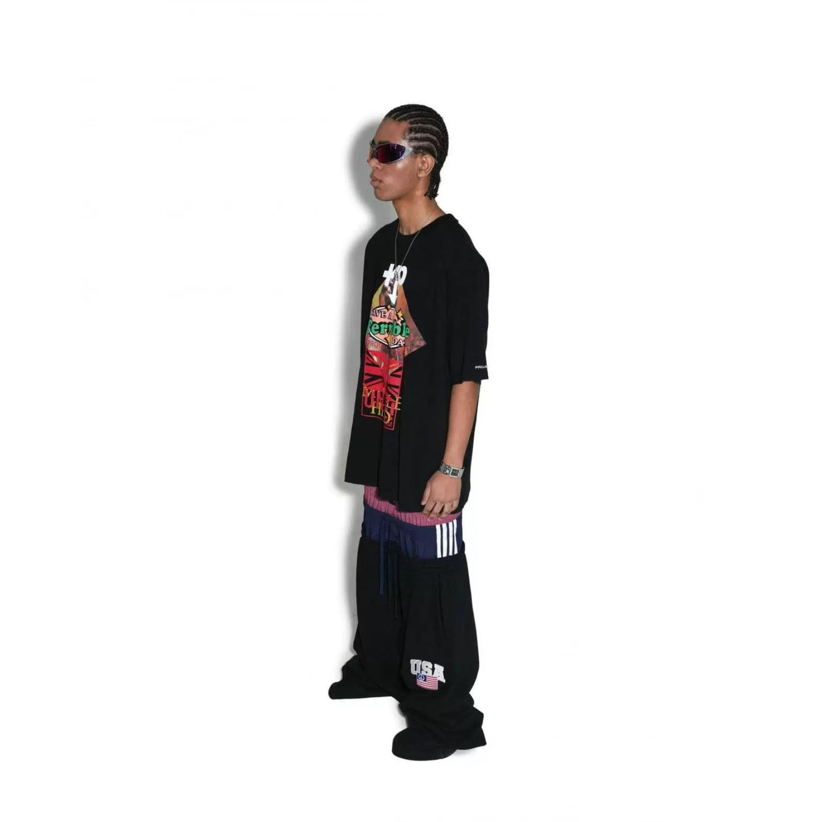PROJECT G/R » 3 LAYERED SWEAT PANTS 三層運動褲 黑 / 灰