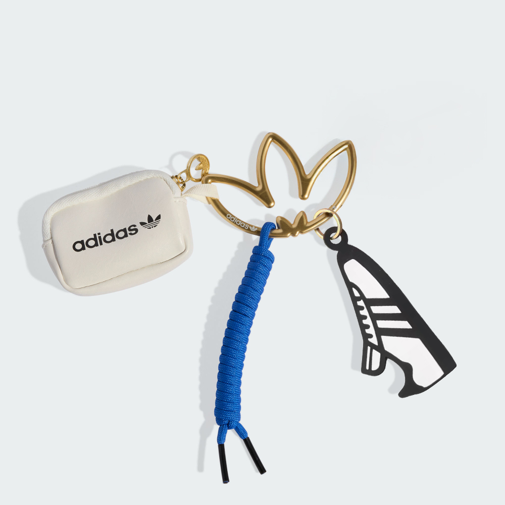 【 adidas KEY CHAIN 耳機收納鑰匙圈 - 白 】