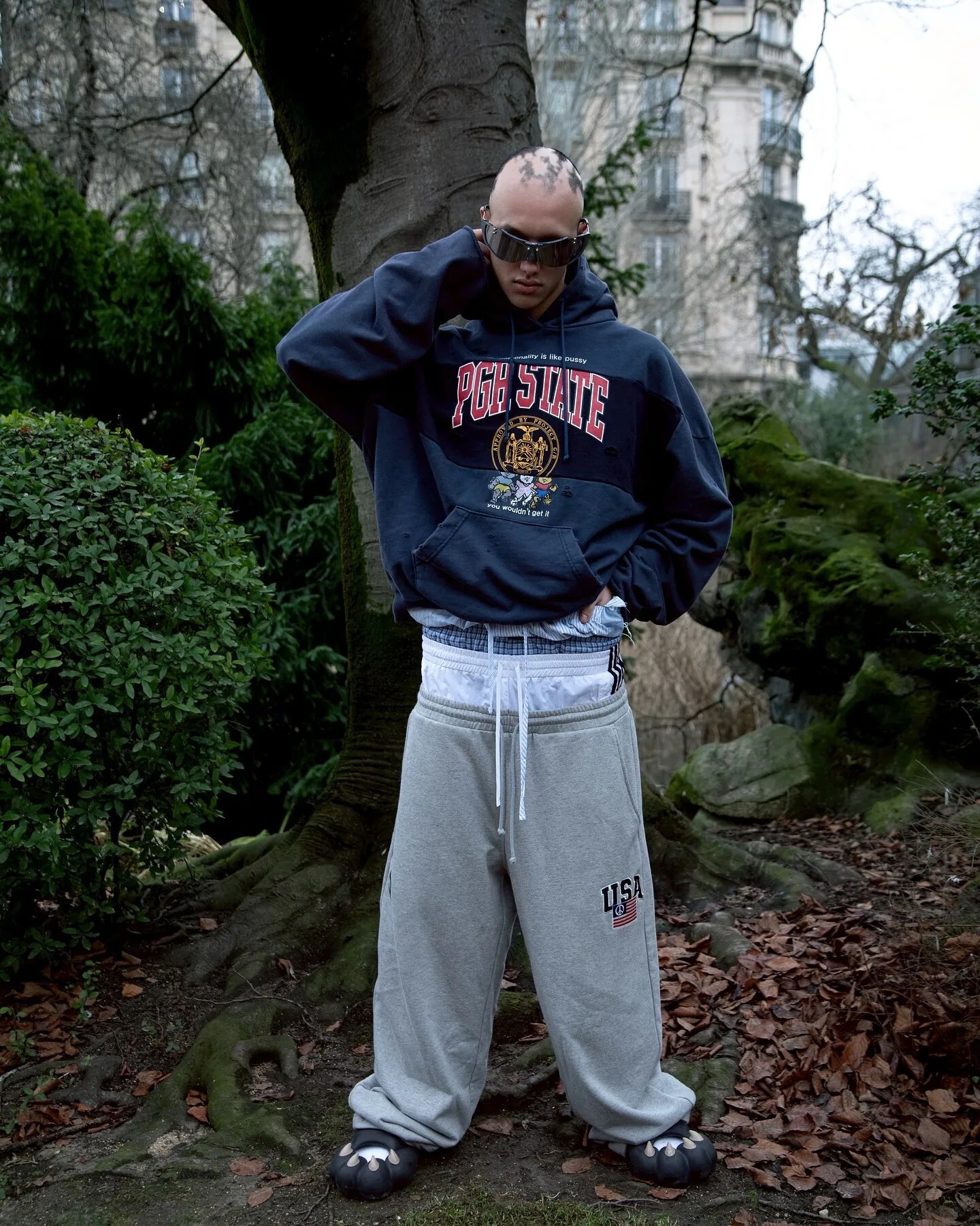 PROJECT G/R » 3 LAYERED SWEAT PANTS 三層運動褲黑/ 灰
