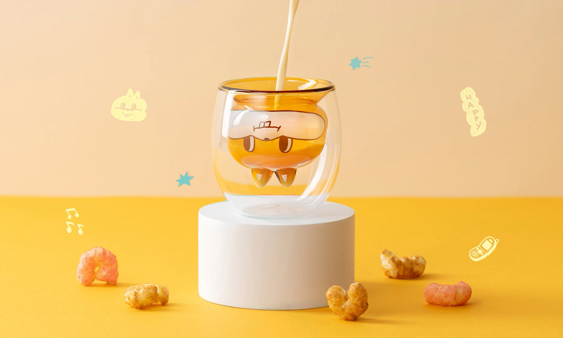 好玻-聯名-noiinoii-玻璃造型雙層杯-松鼠