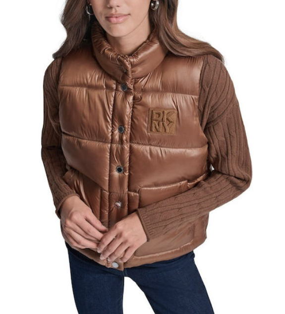[S] DKNY BROWN WOMEN'S WINTER JACKET, DJ5V7007-OF4 (SD1725)