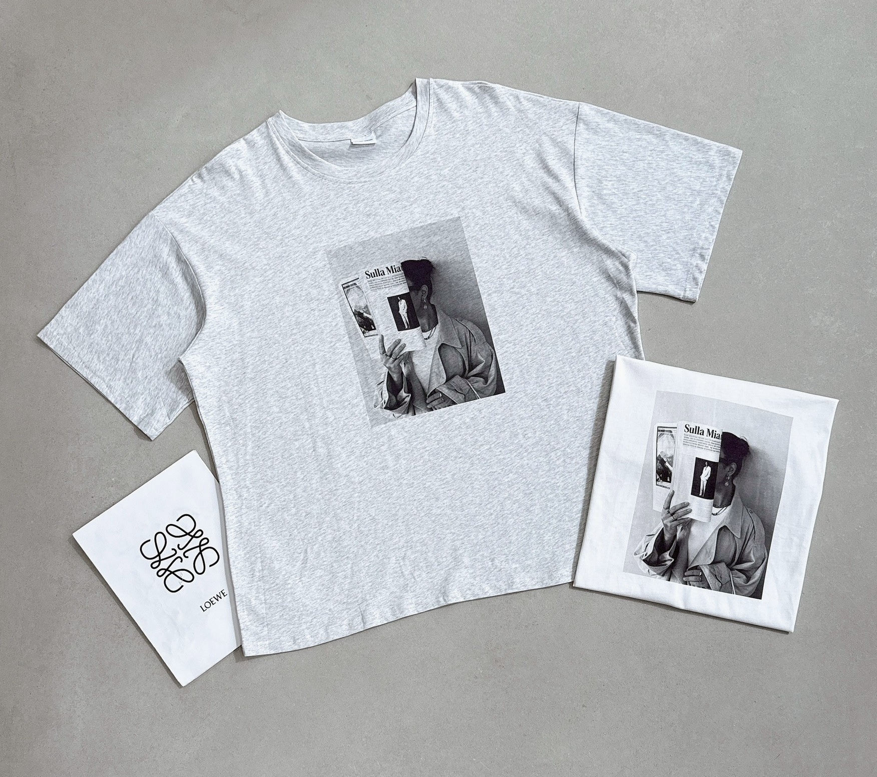 報紙女人照片圖案棉質衣