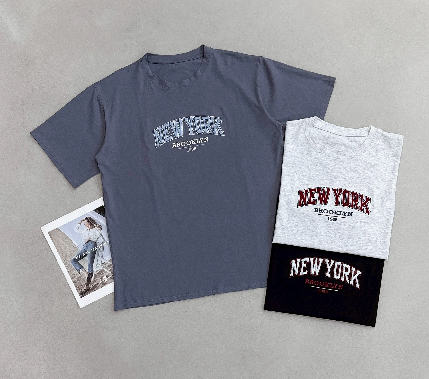 配色NEW YORK寬鬆棉質衣