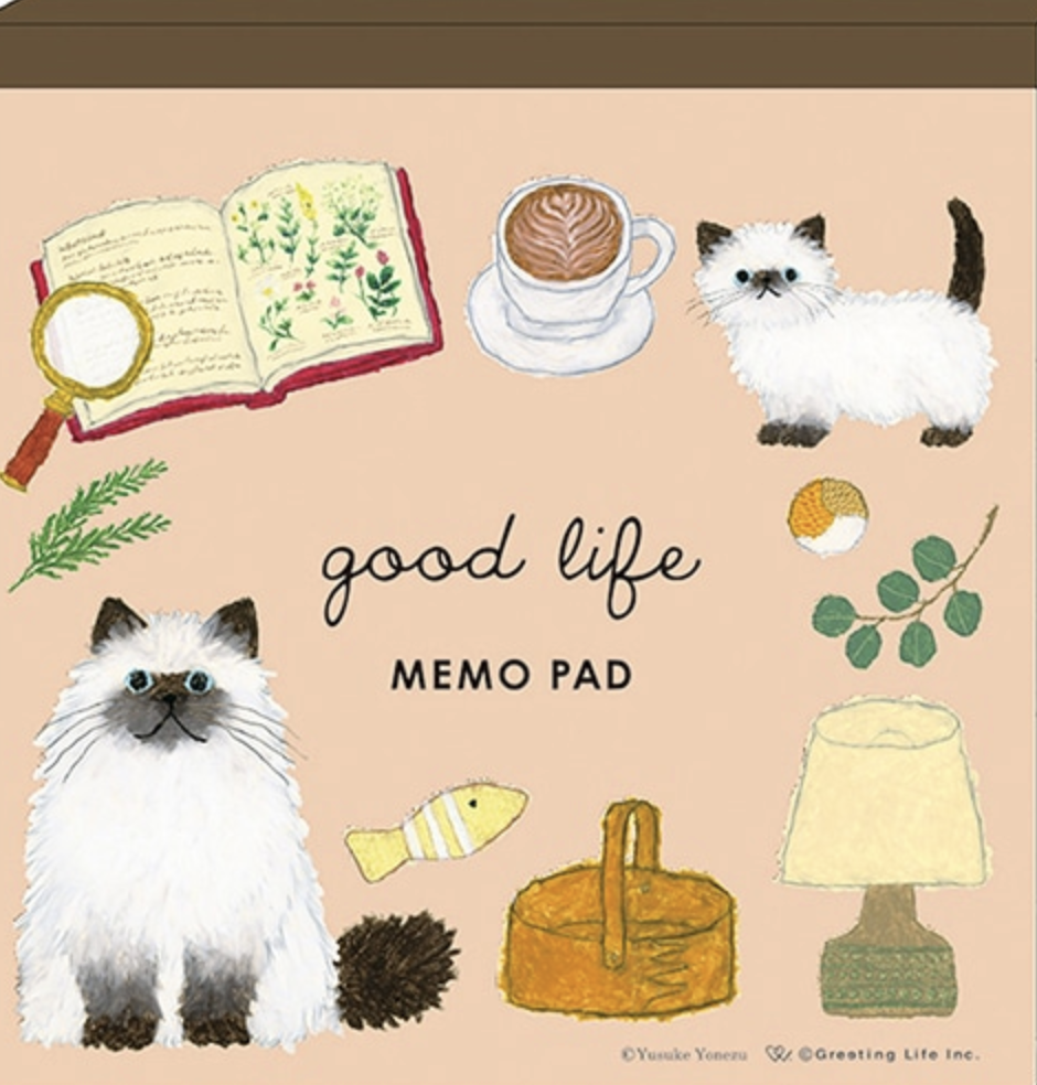 Greeeting Life | 米津祐介 貓貓 方形便條本