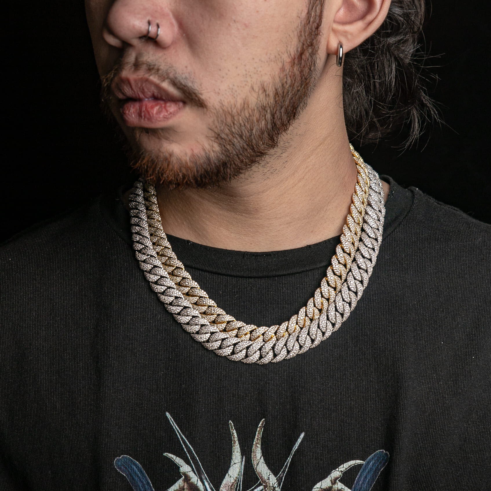 14MM雪花滿鑲邁阿密古巴項鍊