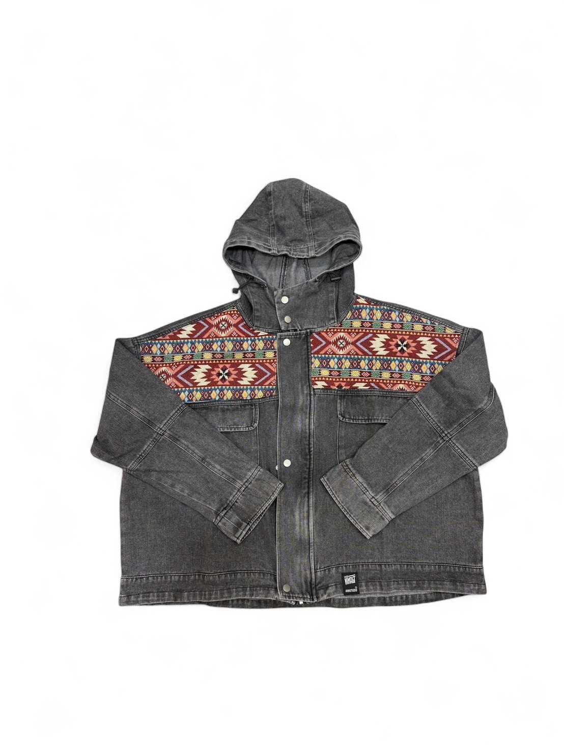 Annstudio | 立領連帽拼接外套