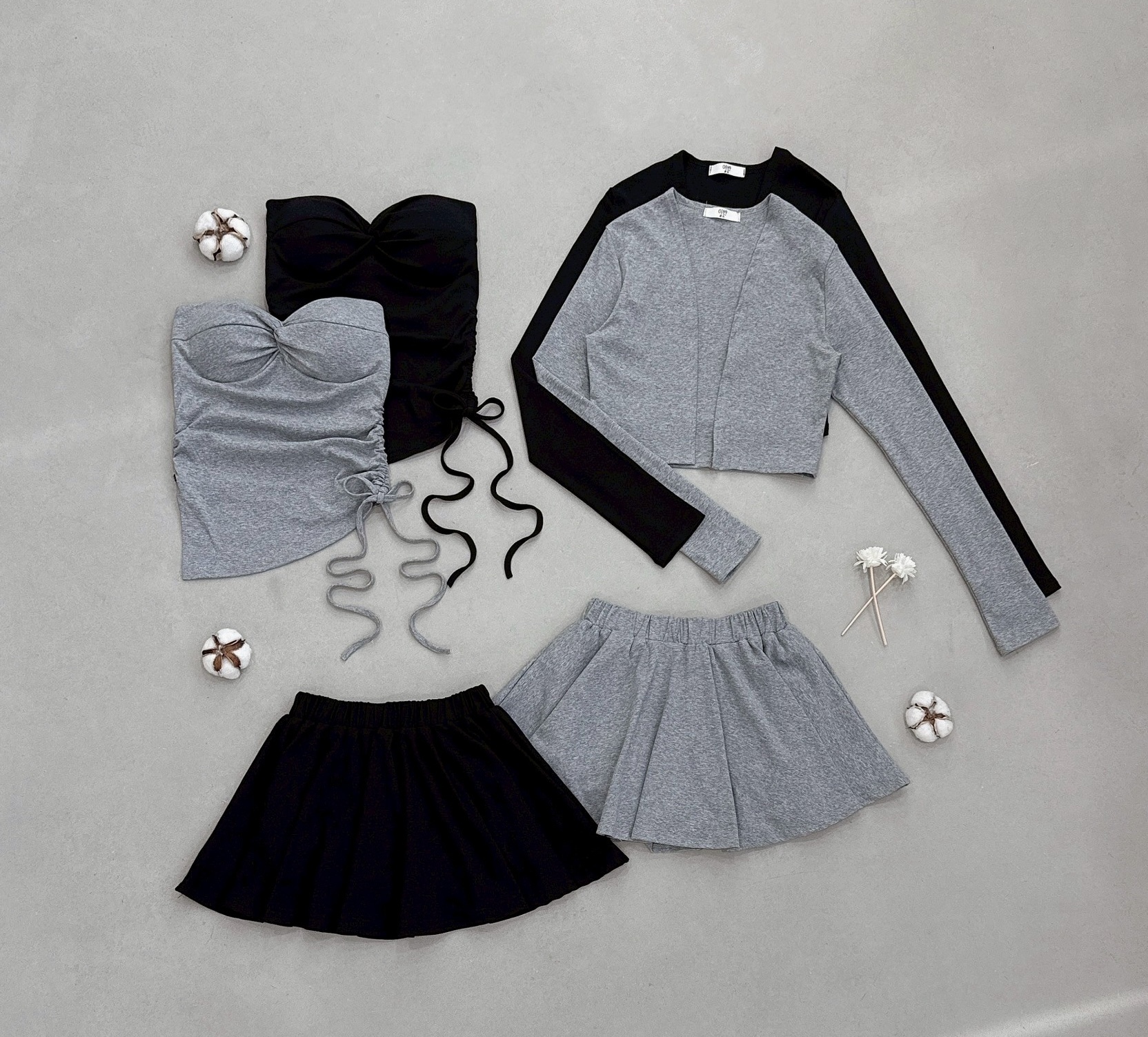 辣妹扭結罩杯背心+小外套+褲裙