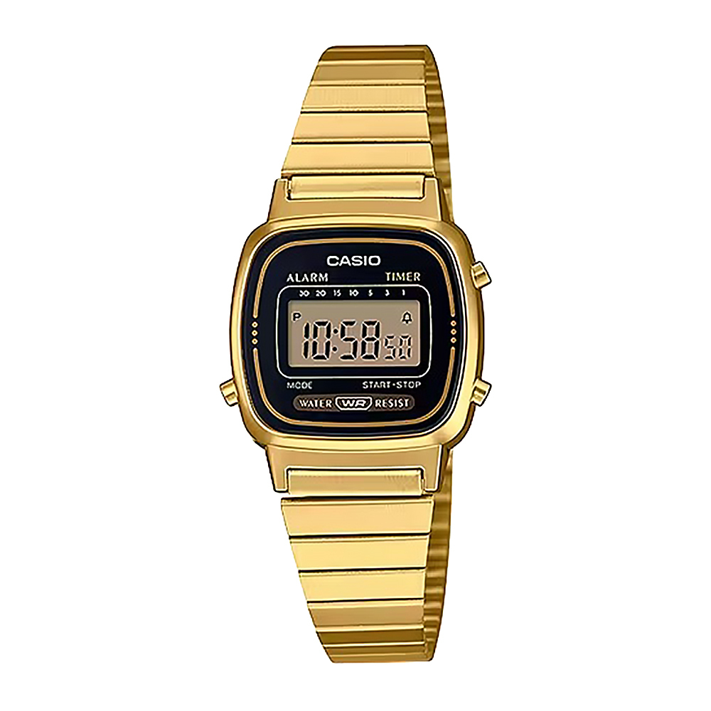 【CASIO 卡西歐】日期星期 經典復古 金色 電子錶 小錶 LA670WGA
