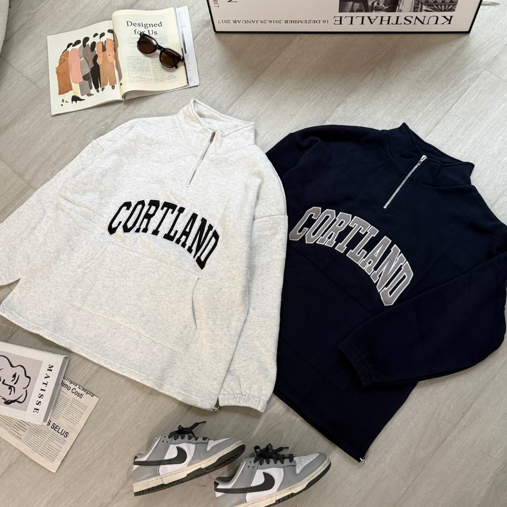 CORTLAND半拉鍊大學T  80157