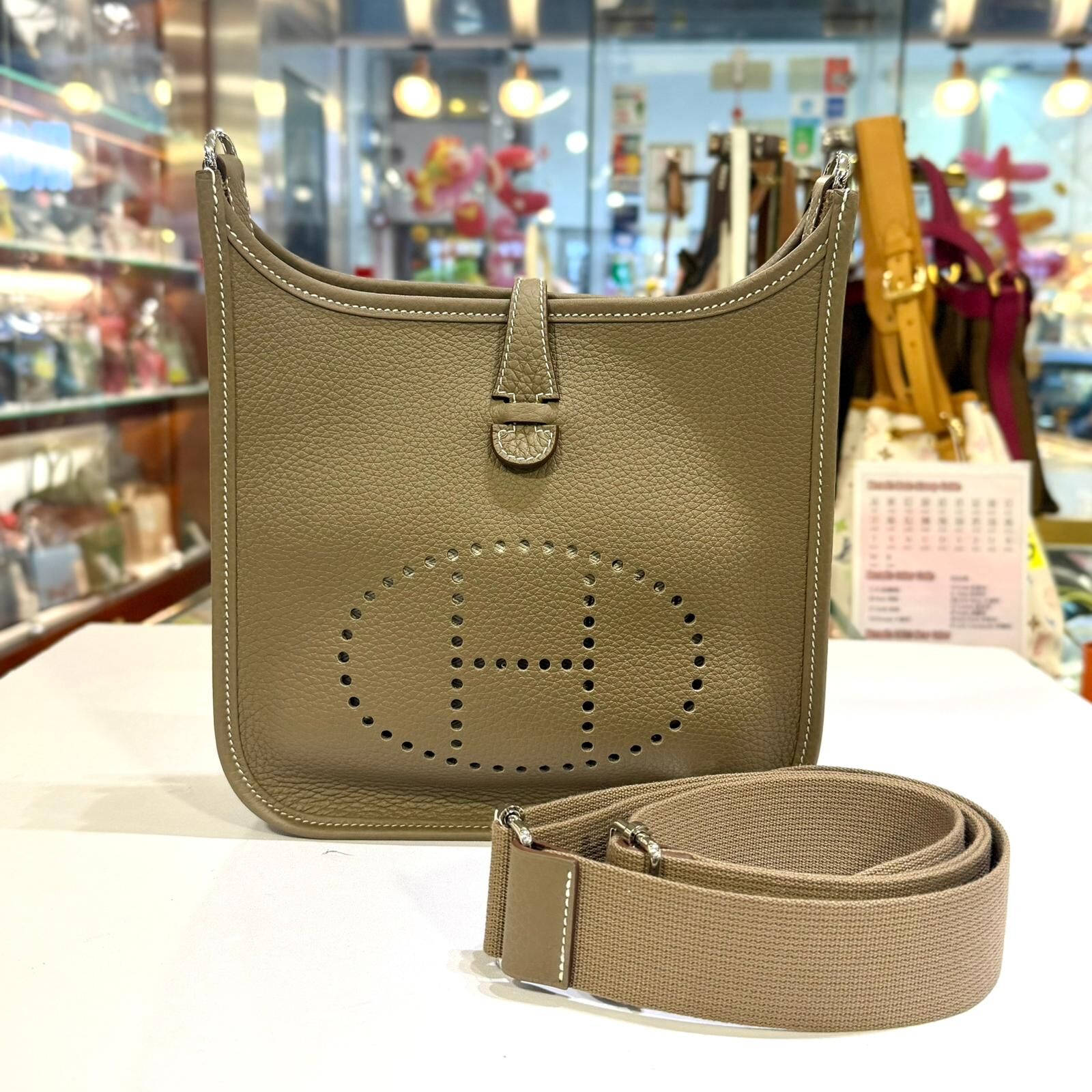 最新❣️全新EVELYNE 23 K刻 18/ETOUPE TC PHW 大象灰銀扣 #E23 #愛馬仕 H087941CK18 #BRAND NEW #香榭站正品