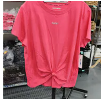 [S] DKNY PINK SMALL LOGO LETERRING RHINESTONE BLOUSE T-SHIRT, DP5T9994-MHZ (SD1729)