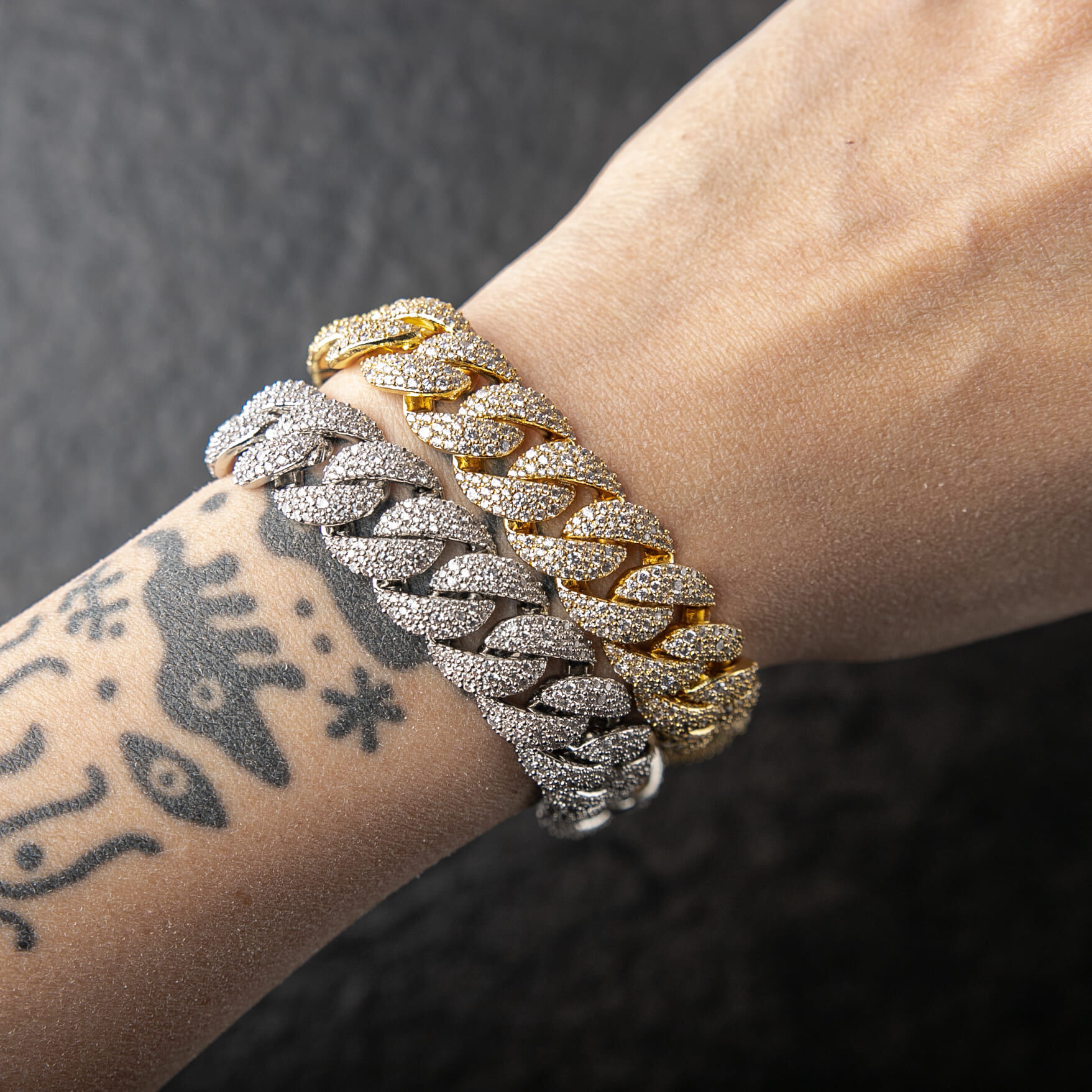 14MM雪花滿鑲邁阿密古巴手鍊