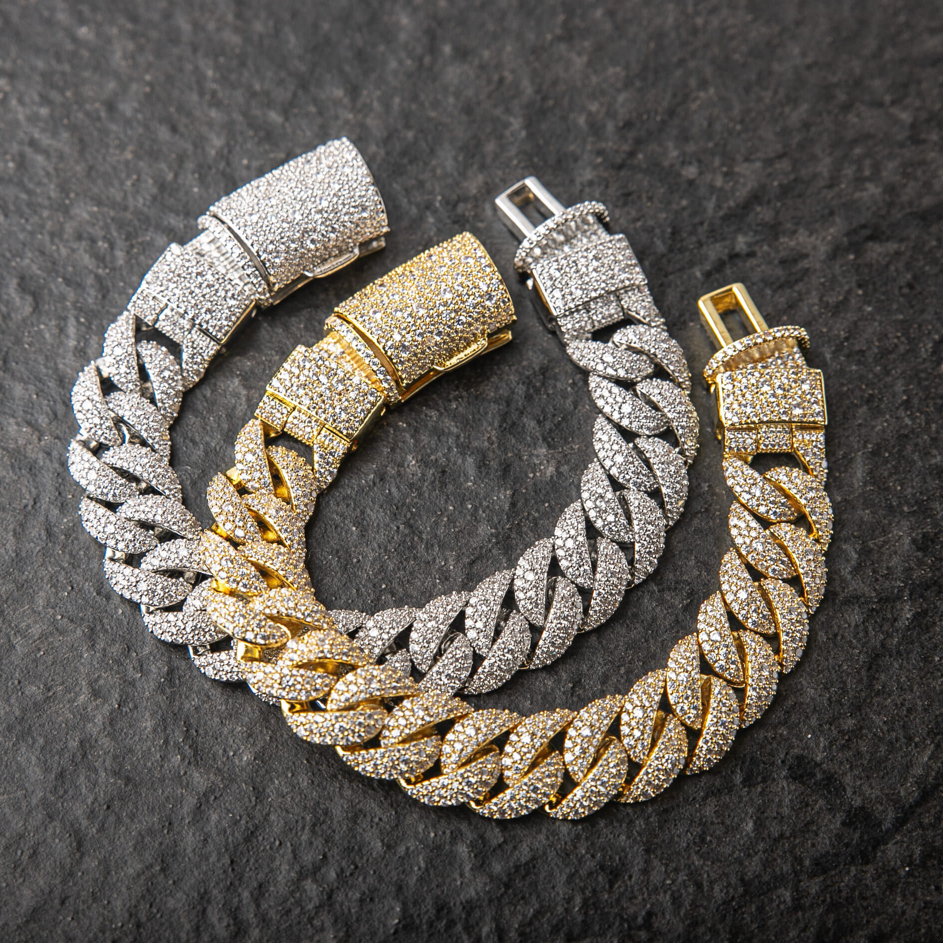 14MM雪花滿鑲邁阿密古巴手鍊